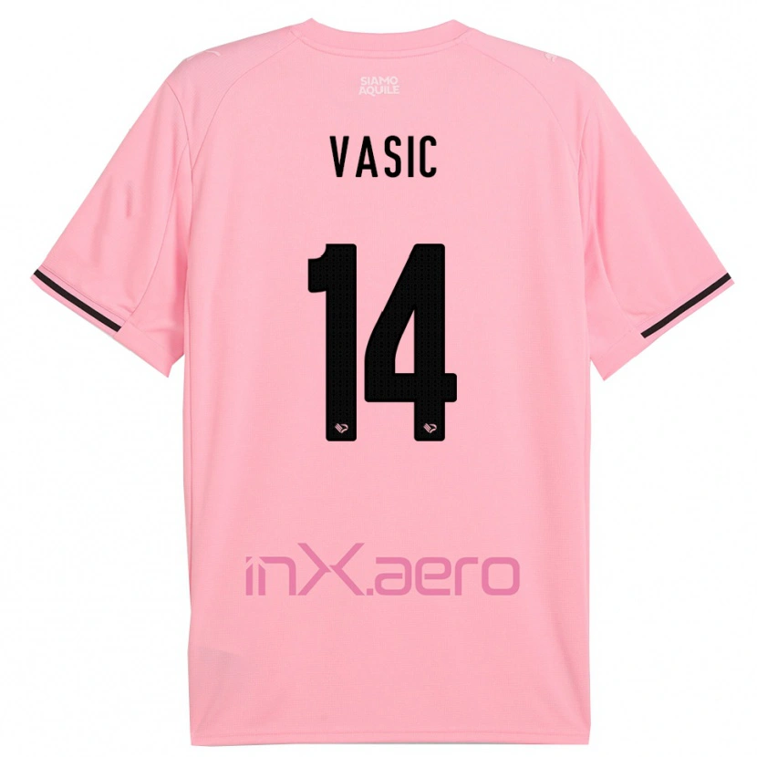 Danxen Kinder Aljosa Vasic #14 Pink Schwarz Heimtrikot Trikot 2025/26 T-Shirt