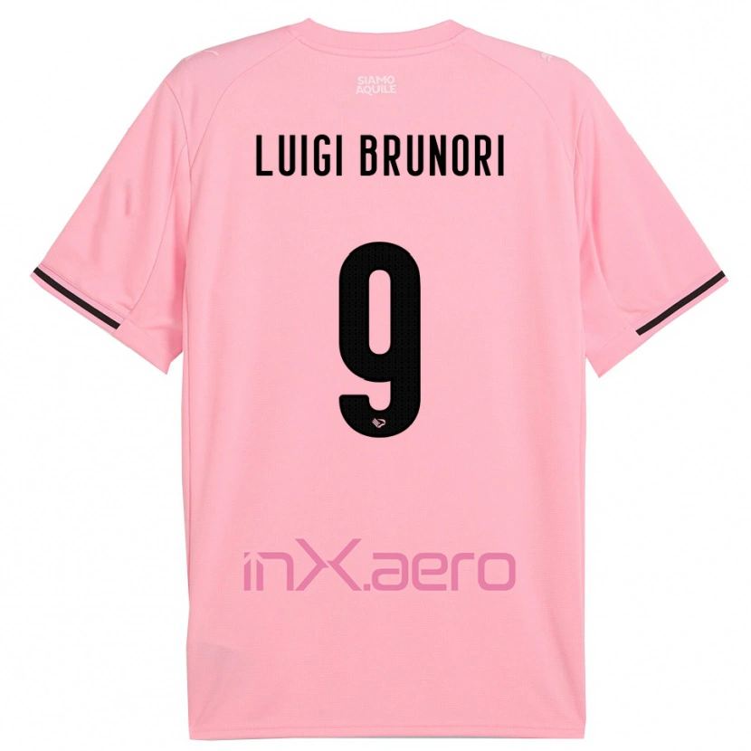 Danxen Kinder Matteo Luigi Brunori #9 Pink Schwarz Heimtrikot Trikot 2025/26 T-Shirt