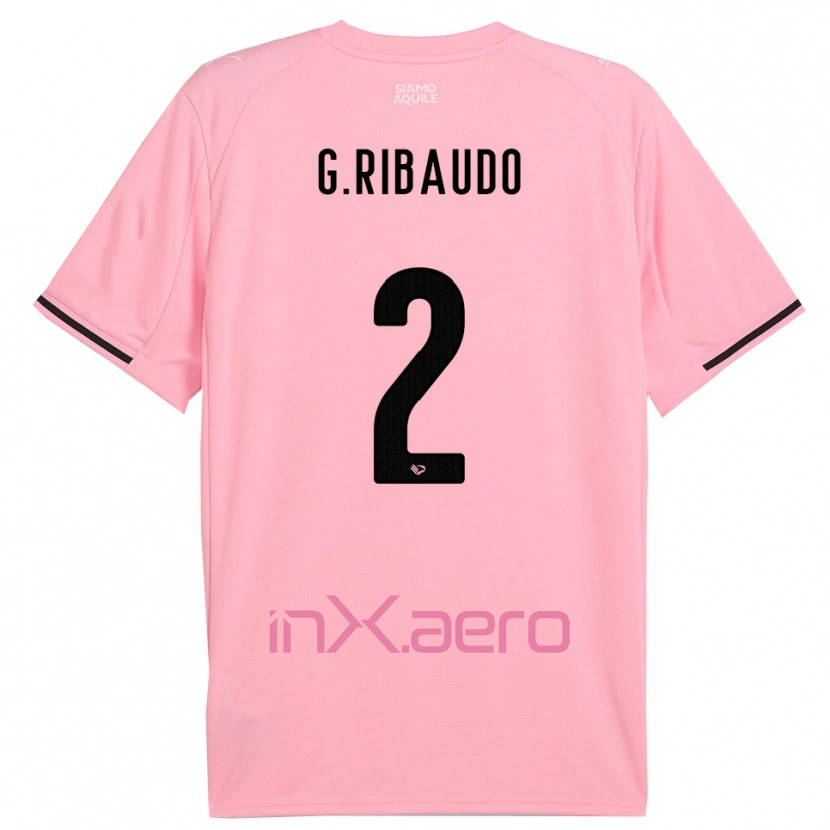 Danxen Kinder Giorgio Ribaudo #2 Pink Schwarz Heimtrikot Trikot 2025/26 T-Shirt
