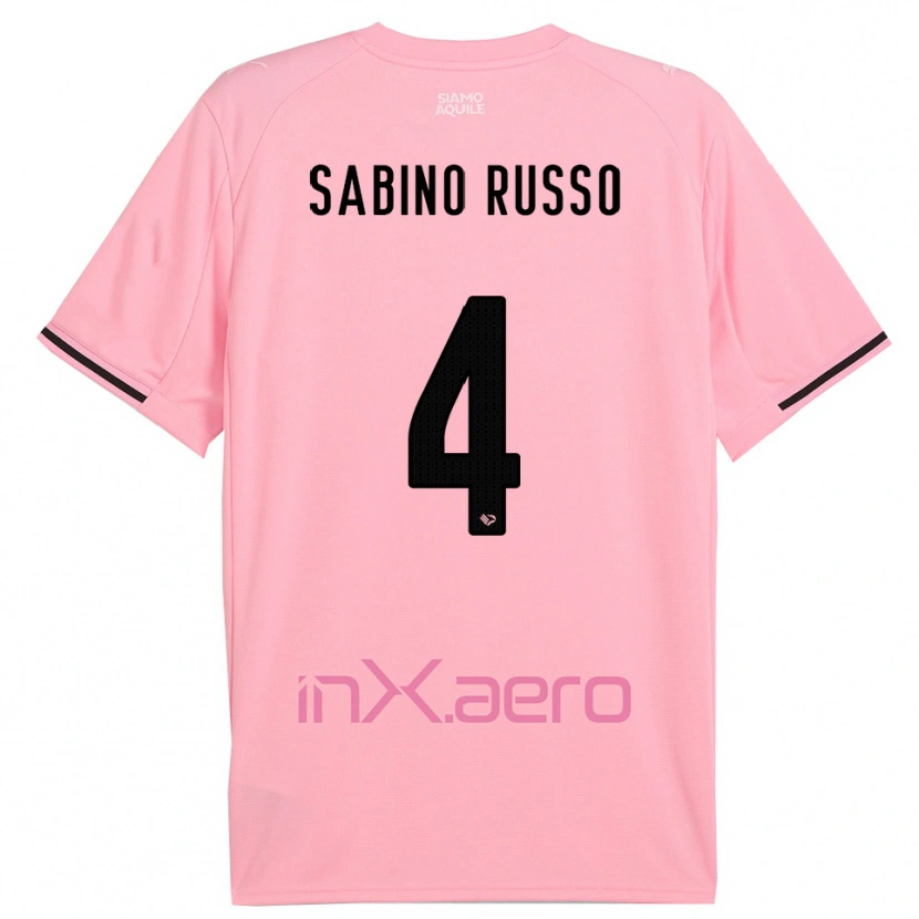 Danxen Kinder Alessandro Sabino Russo #4 Pink Schwarz Heimtrikot Trikot 2025/26 T-Shirt