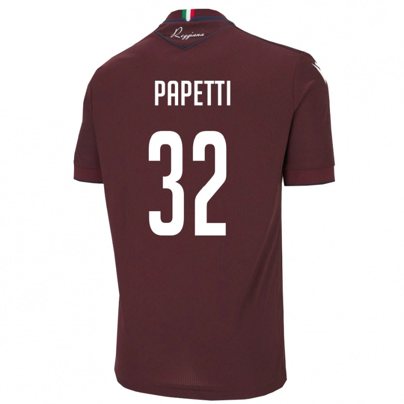Danxen Kinder Andrea Papetti #32 Burgund Weiß Heimtrikot Trikot 2025/26 T-Shirt
