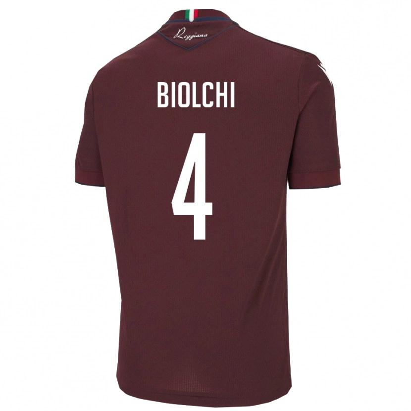 Danxen Kinder Tommaso Biolchi #4 Burgund Weiß Heimtrikot Trikot 2025/26 T-Shirt