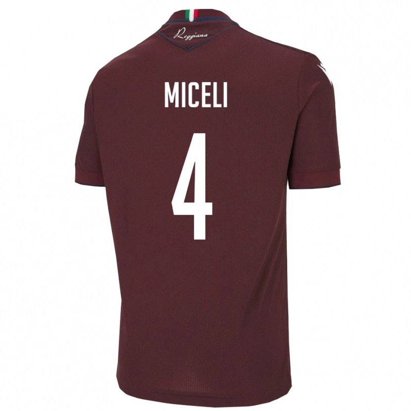 Danxen Kinder Leonardo Miceli #4 Burgund Weiß Heimtrikot Trikot 2025/26 T-Shirt