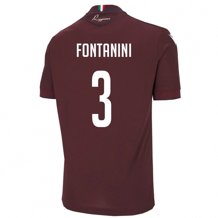 Danxen Kinder Lorenzo Fontanini #3 Burgund Weiß Heimtrikot Trikot 2025/26 T-Shirt