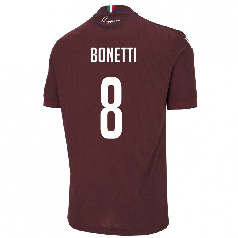 Danxen Kinder Simone Bonetti #8 Burgund Weiß Heimtrikot Trikot 2025/26 T-Shirt