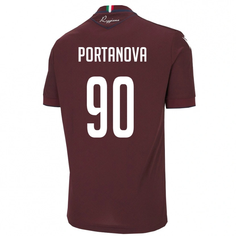 Danxen Kinder Manolo Portanova #90 Burgund Weiß Heimtrikot Trikot 2025/26 T-Shirt