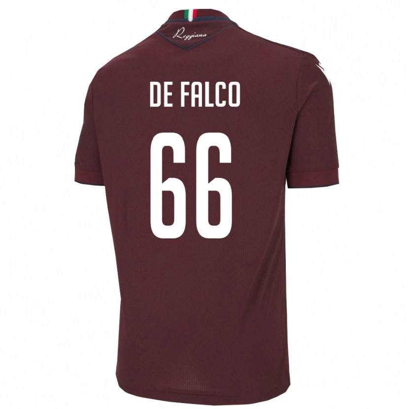 Danxen Kinder Cristian De Falco #66 Burgund Weiß Heimtrikot Trikot 2025/26 T-Shirt