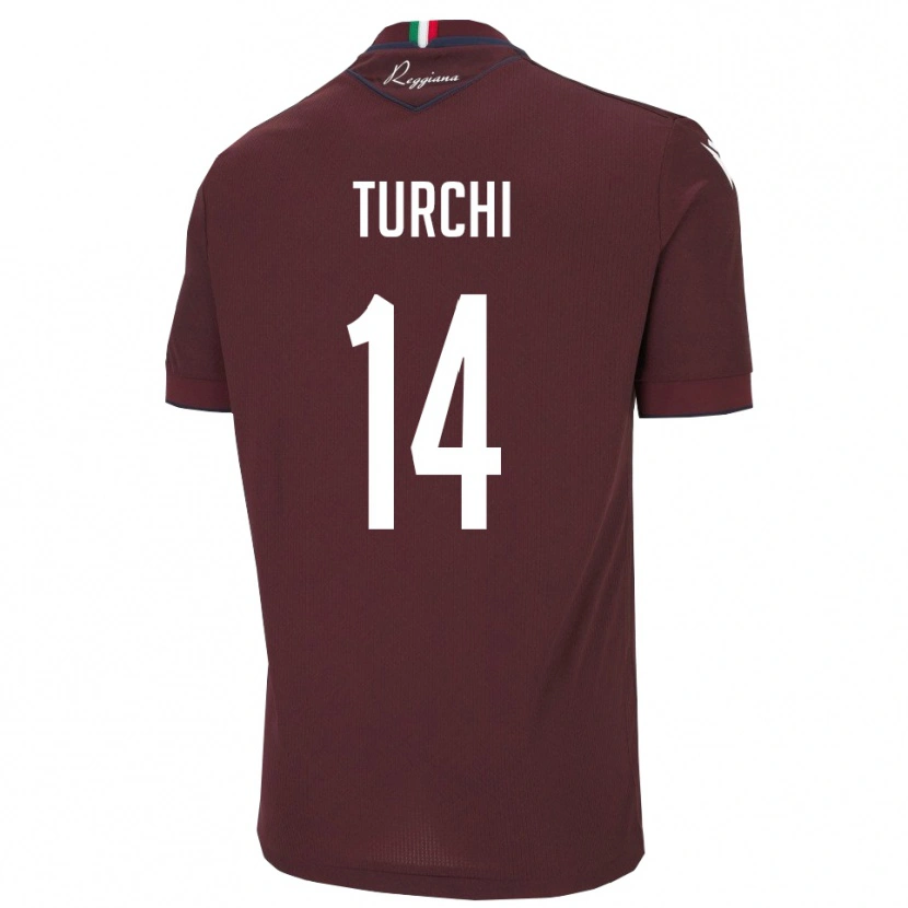 Danxen Kinder Nicolò Turchi #14 Burgund Weiß Heimtrikot Trikot 2025/26 T-Shirt