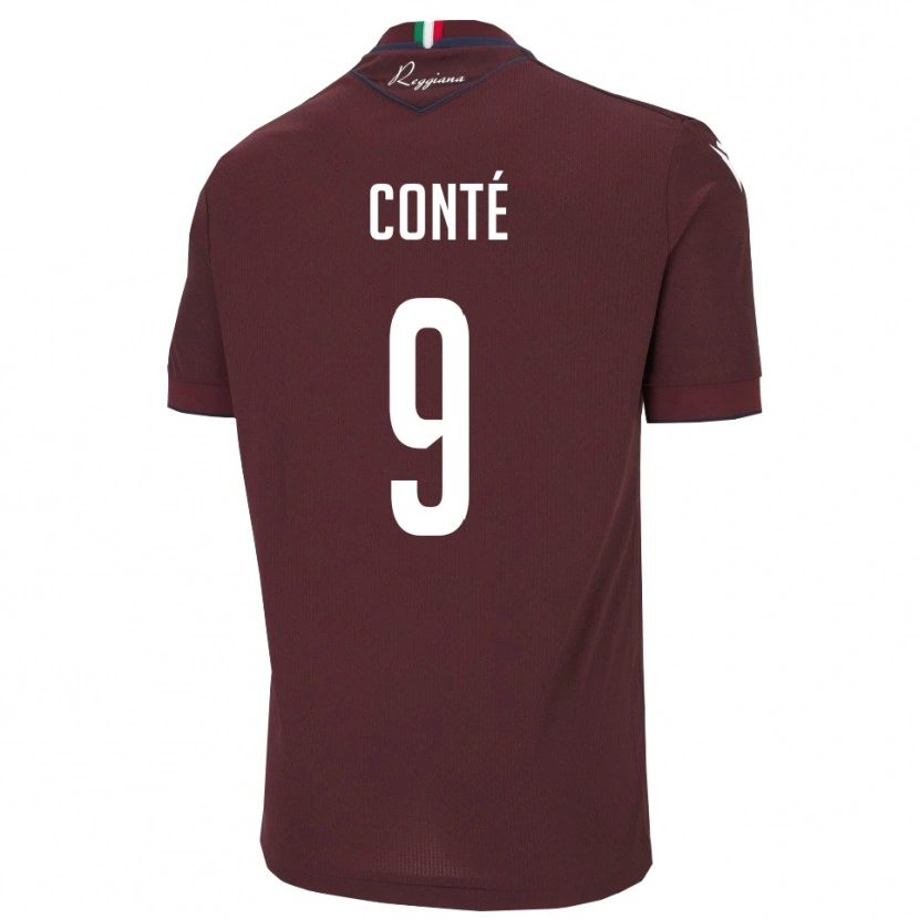 Danxen Kinder Oumar Conté #9 Burgund Weiß Heimtrikot Trikot 2025/26 T-Shirt