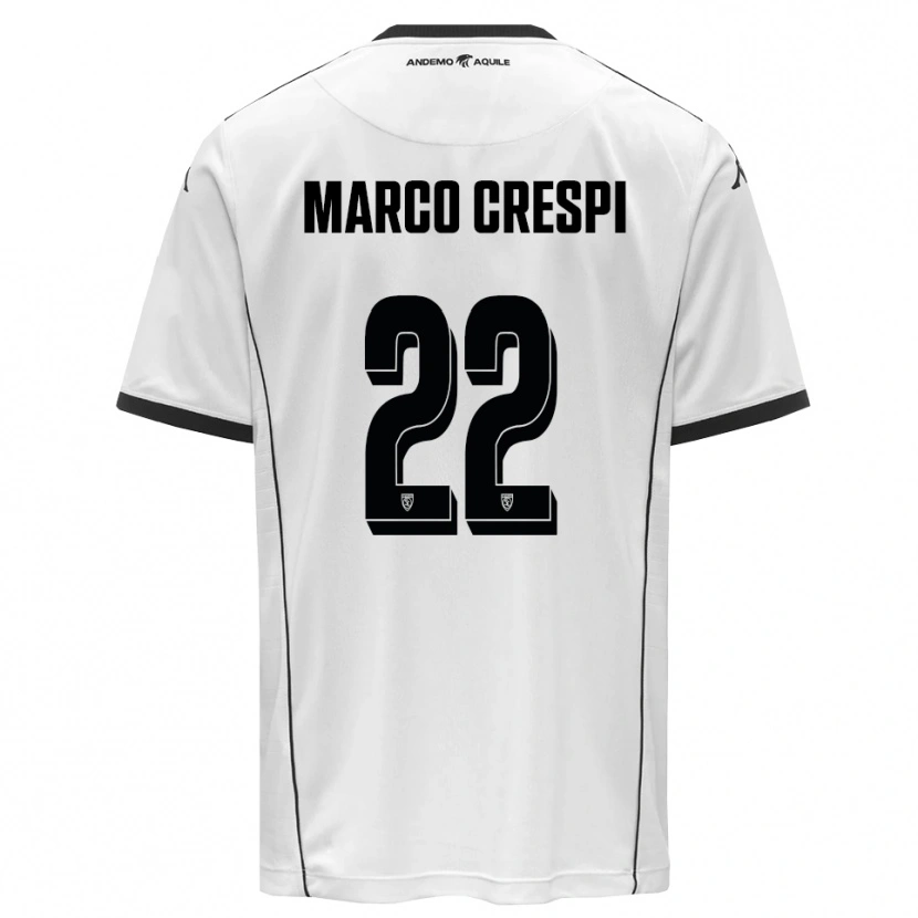 Danxen Kinder Gian Marco Crespi #22 Weiß Schwarz Heimtrikot Trikot 2025/26 T-Shirt