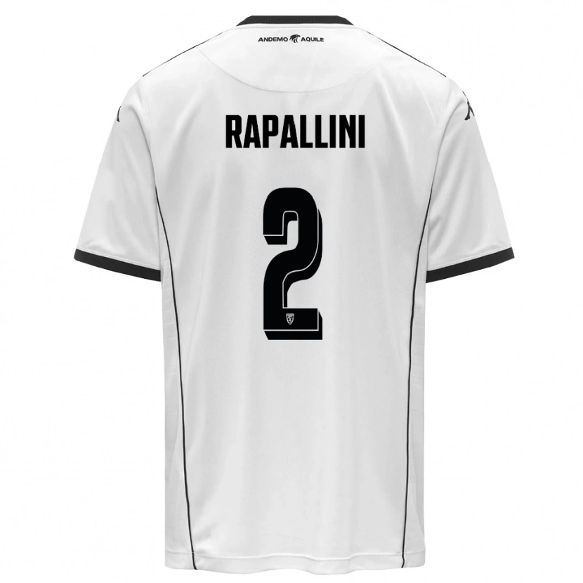 Danxen Kinder Andrea Rapallini #2 Weiß Schwarz Heimtrikot Trikot 2025/26 T-Shirt