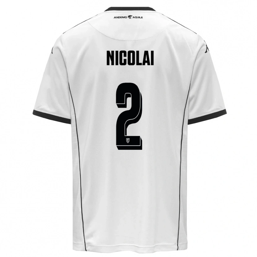 Danxen Kinder Gabriele Nicolai #2 Weiß Schwarz Heimtrikot Trikot 2025/26 T-Shirt