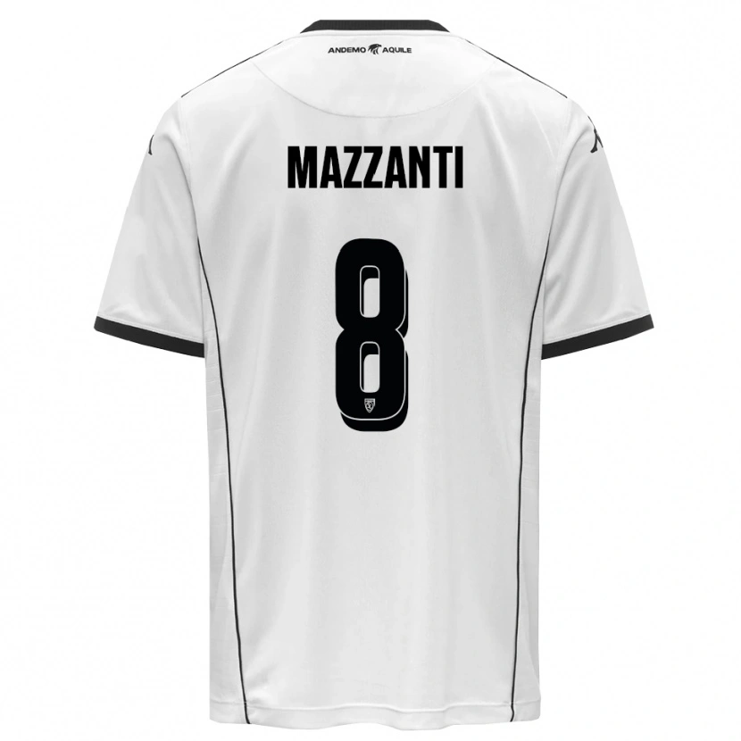 Danxen Kinder Tommaso Mazzanti #8 Weiß Schwarz Heimtrikot Trikot 2025/26 T-Shirt