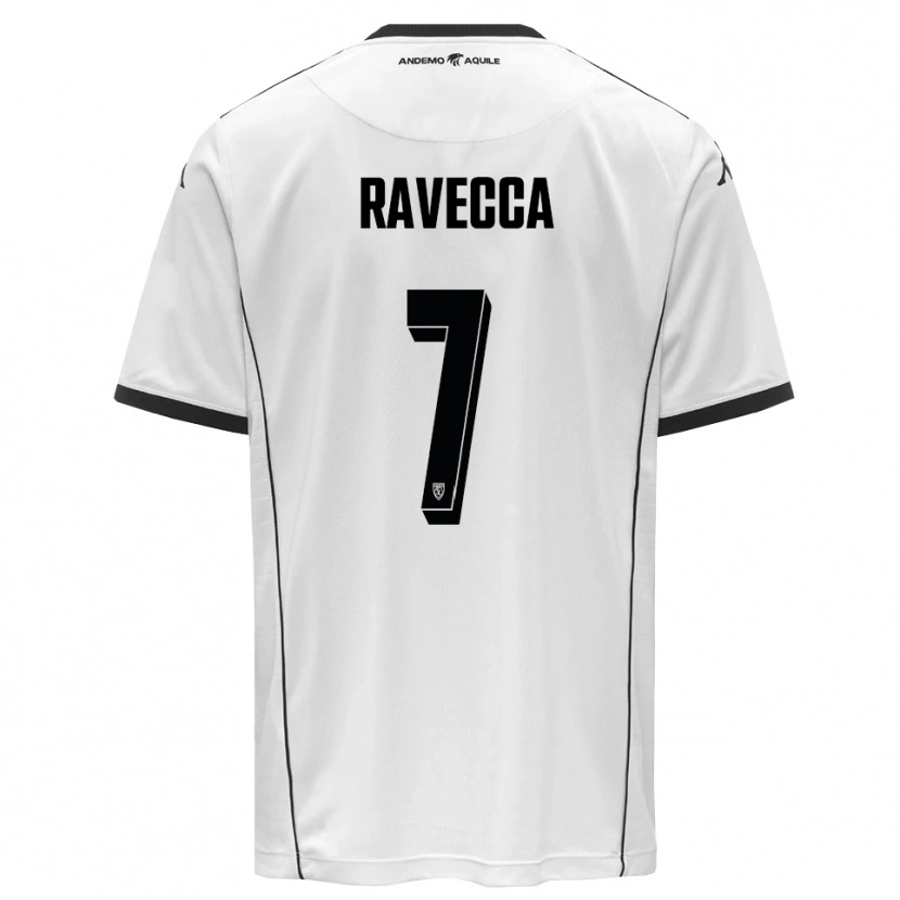 Danxen Kinder Edoardo Ravecca #7 Weiß Schwarz Heimtrikot Trikot 2025/26 T-Shirt