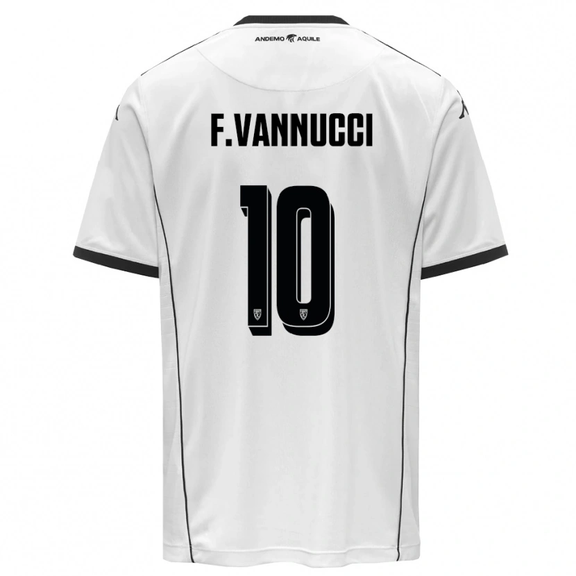 Danxen Kinder Federico Vannucci #10 Weiß Schwarz Heimtrikot Trikot 2025/26 T-Shirt