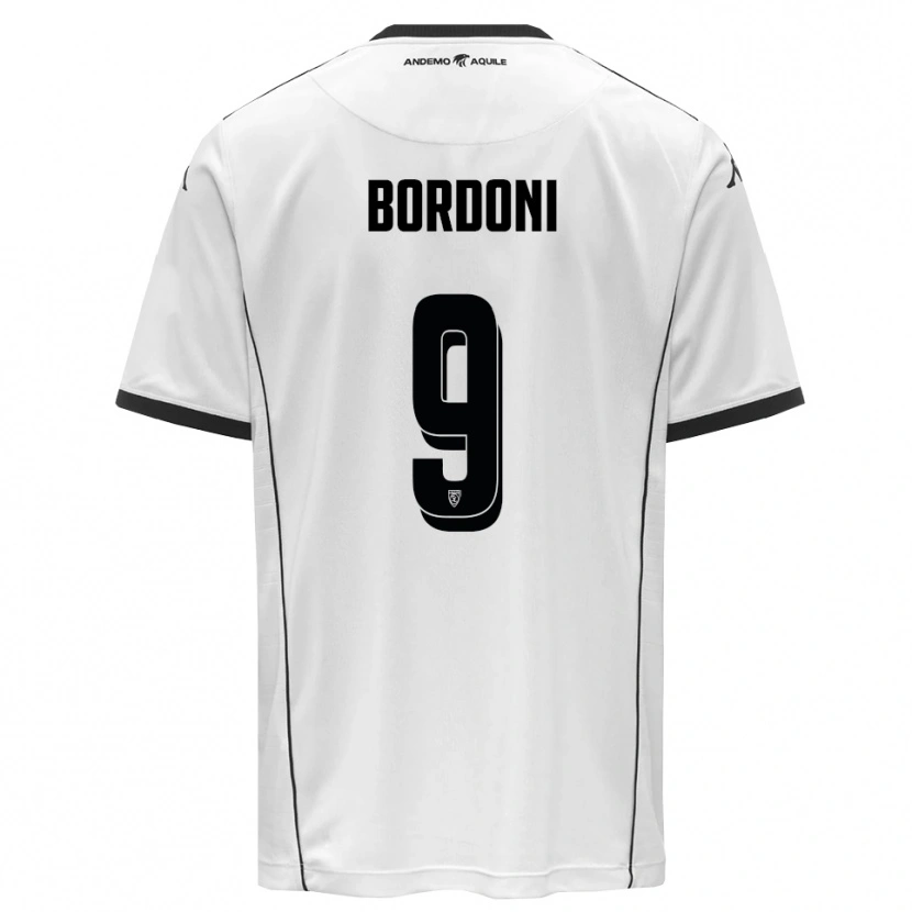 Danxen Kinder Cristian Bordoni #9 Weiß Schwarz Heimtrikot Trikot 2025/26 T-Shirt