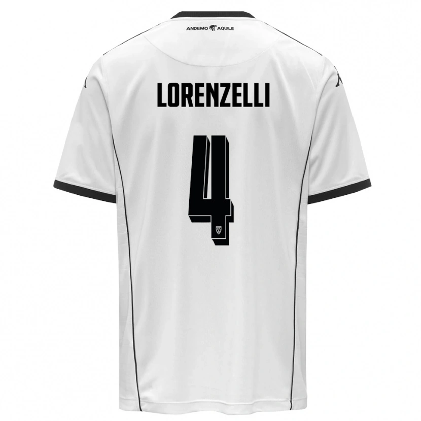 Danxen Kinder Emanuele Lorenzelli #4 Weiß Schwarz Heimtrikot Trikot 2025/26 T-Shirt