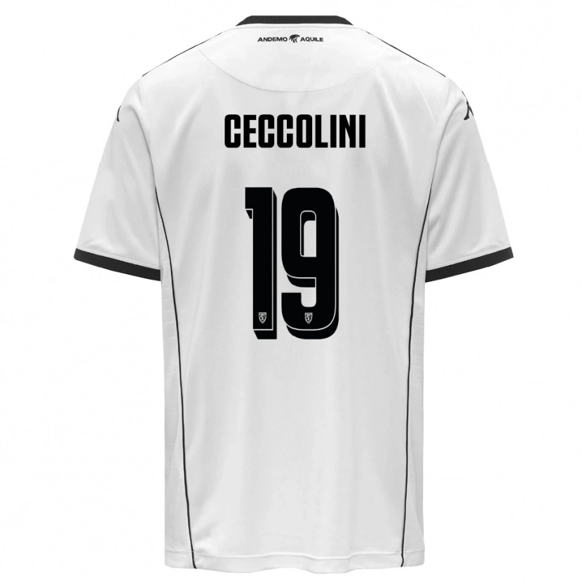 Danxen Kinder Jacopo Ceccolini #19 Weiß Schwarz Heimtrikot Trikot 2025/26 T-Shirt