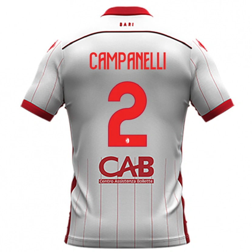 Danxen Kinder Alessio Campanelli #2 Weiß Rot Heimtrikot Trikot 2025/26 T-Shirt