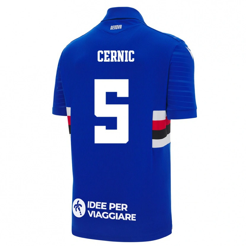 Danxen Kinder Sasha Cernic #5 Blau Weiß Heimtrikot Trikot 2025/26 T-Shirt