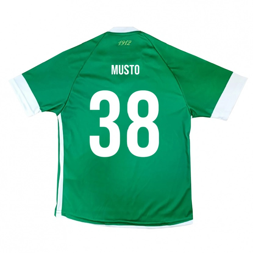 Danxen Kinder Mattia Musto #38 Grün Weiß Heimtrikot Trikot 2025/26 T-Shirt