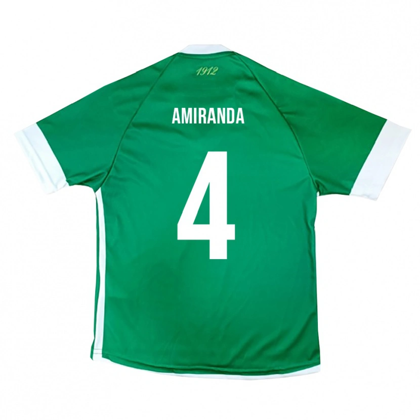 Danxen Kinder Francesco Amiranda #4 Grün Weiß Heimtrikot Trikot 2025/26 T-Shirt