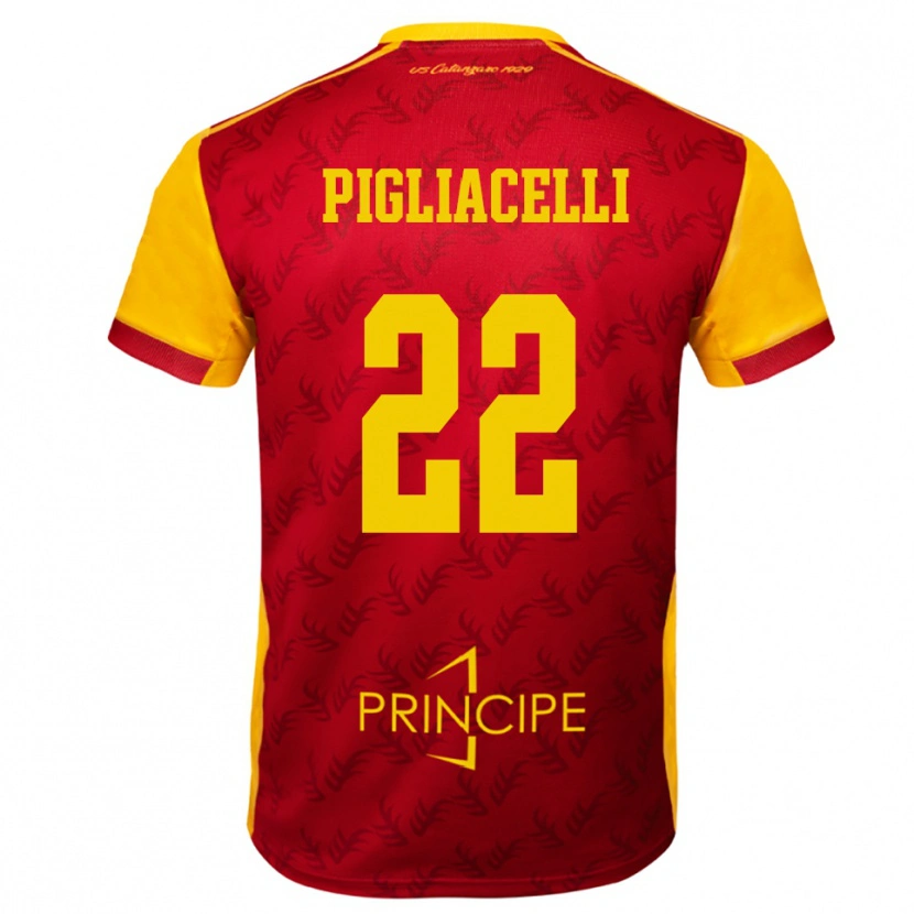 Danxen Kinder Mirko Pigliacelli #22 Gelb Rot Heimtrikot Trikot 2025/26 T-Shirt