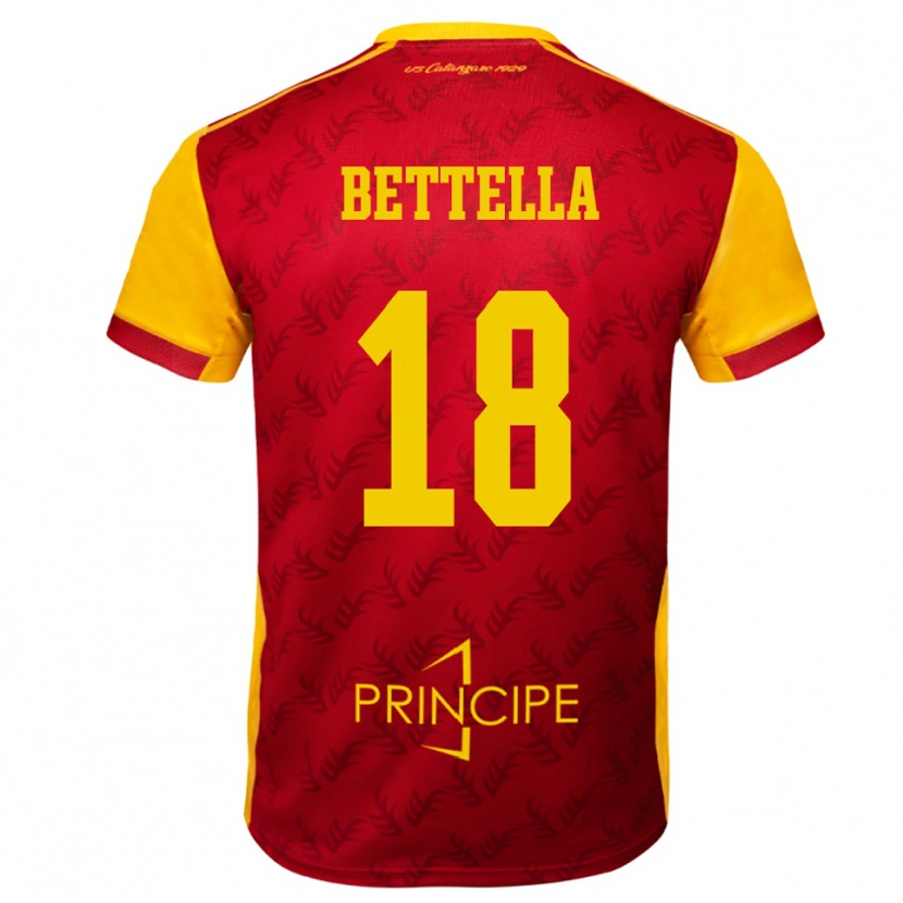 Danxen Kinder Davide Bettella #18 Gelb Rot Heimtrikot Trikot 2025/26 T-Shirt