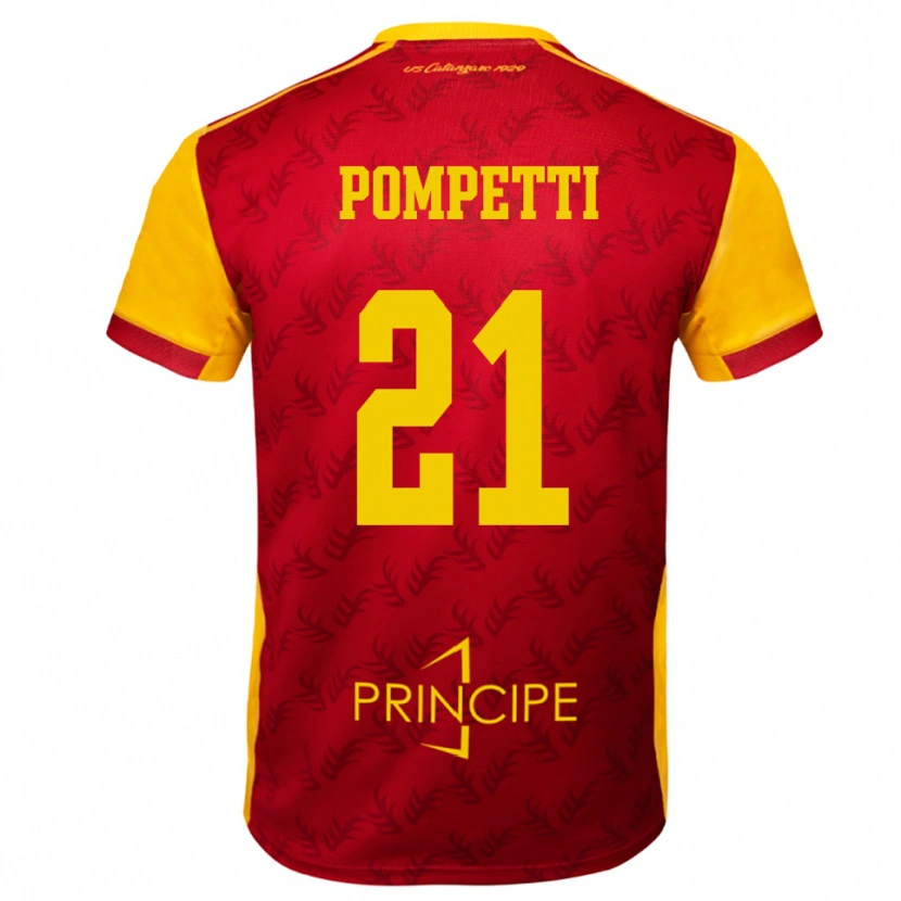 Danxen Kinder Marco Pompetti #21 Gelb Rot Heimtrikot Trikot 2025/26 T-Shirt