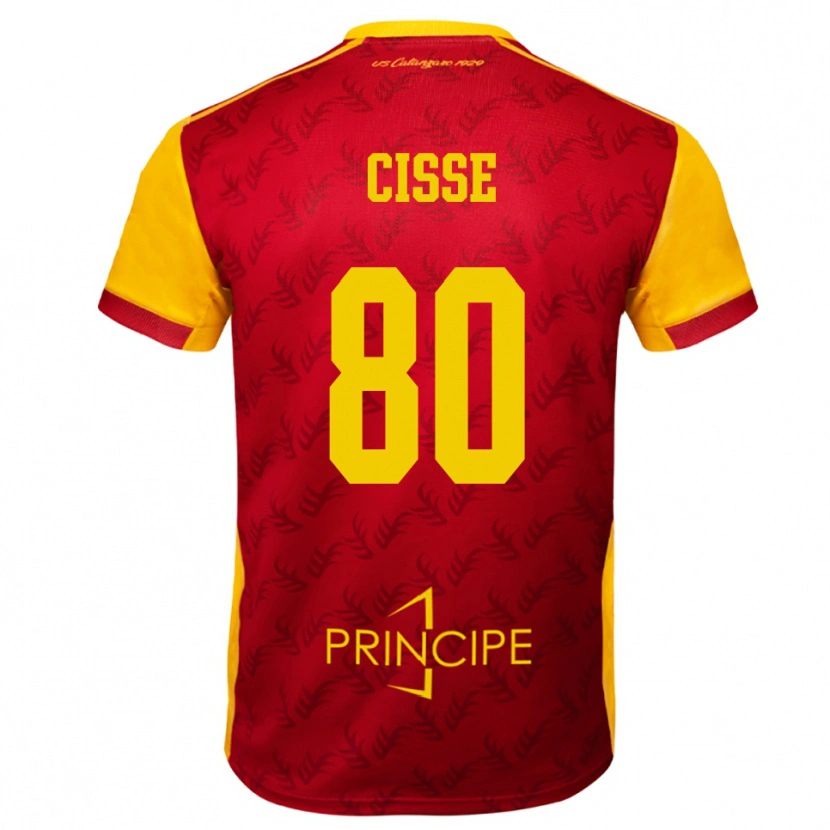 Danxen Kinder Alphadjo Cissè #80 Gelb Rot Heimtrikot Trikot 2025/26 T-Shirt