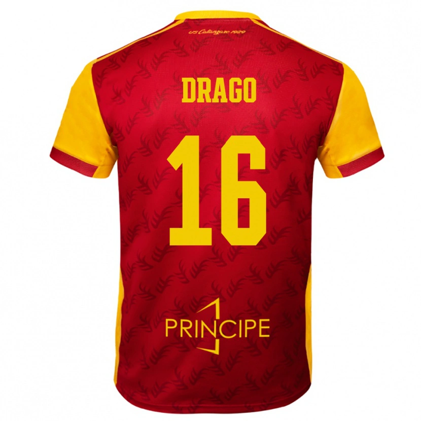 Danxen Kinder Salvatore Drago #16 Gelb Rot Heimtrikot Trikot 2025/26 T-Shirt