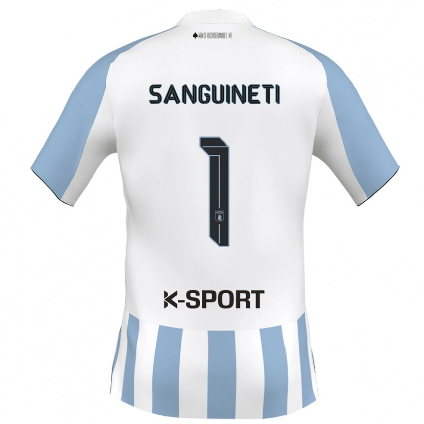 Danxen Kinder Michele Sanguineti #1 Weiß Himmelblau Heimtrikot Trikot 2025/26 T-Shirt