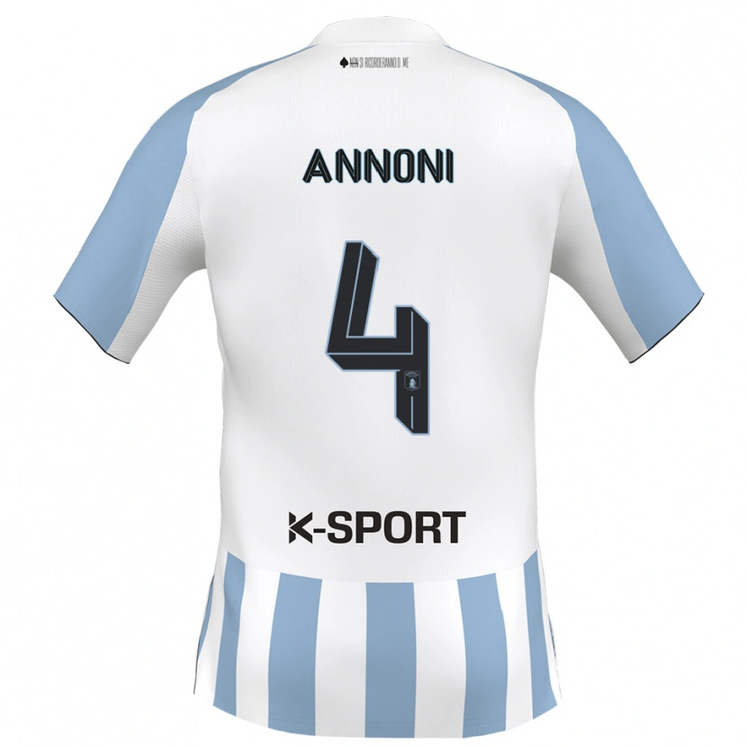 Danxen Kinder Tommaso Annoni #4 Weiß Himmelblau Heimtrikot Trikot 2025/26 T-Shirt