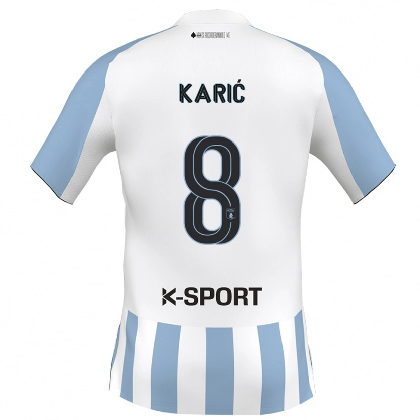 Danxen Kinder Nermin Karić #8 Weiß Himmelblau Heimtrikot Trikot 2025/26 T-Shirt