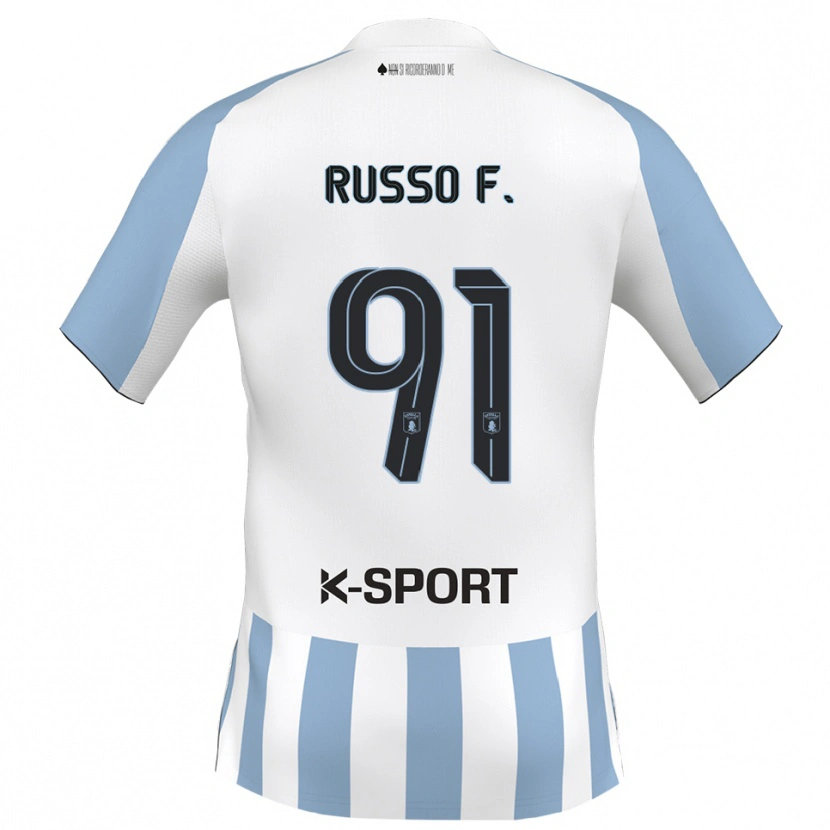 Danxen Kinder Flavio Russo #91 Weiß Himmelblau Heimtrikot Trikot 2025/26 T-Shirt