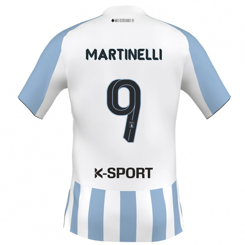 Danxen Kinder Riccardo Martinelli #9 Weiß Himmelblau Heimtrikot Trikot 2025/26 T-Shirt