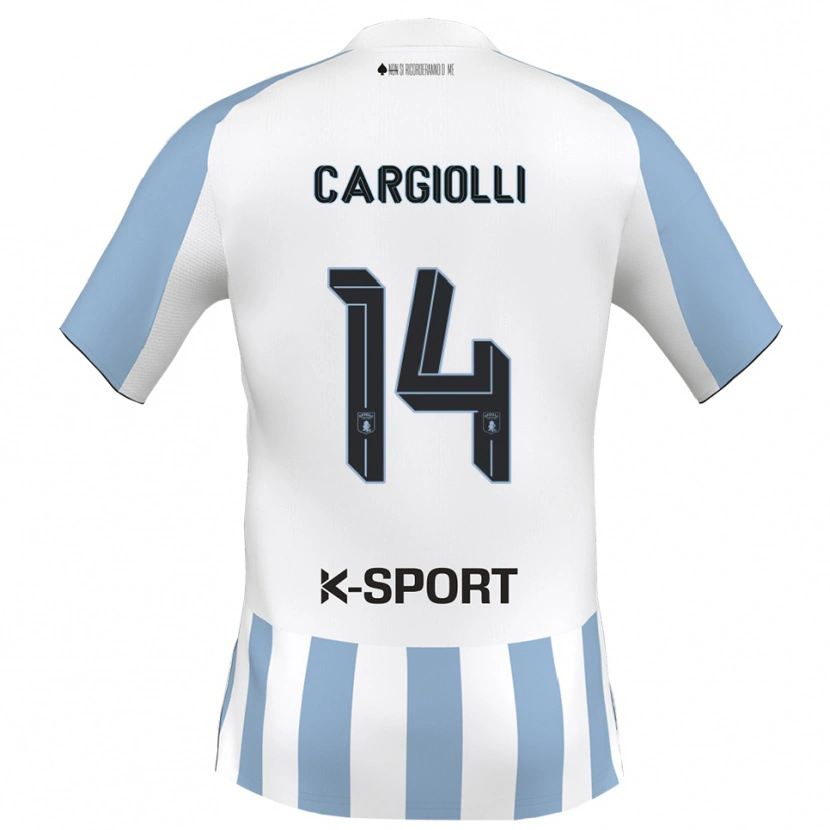 Danxen Kinder Tommaso Cargiolli #14 Weiß Himmelblau Heimtrikot Trikot 2025/26 T-Shirt