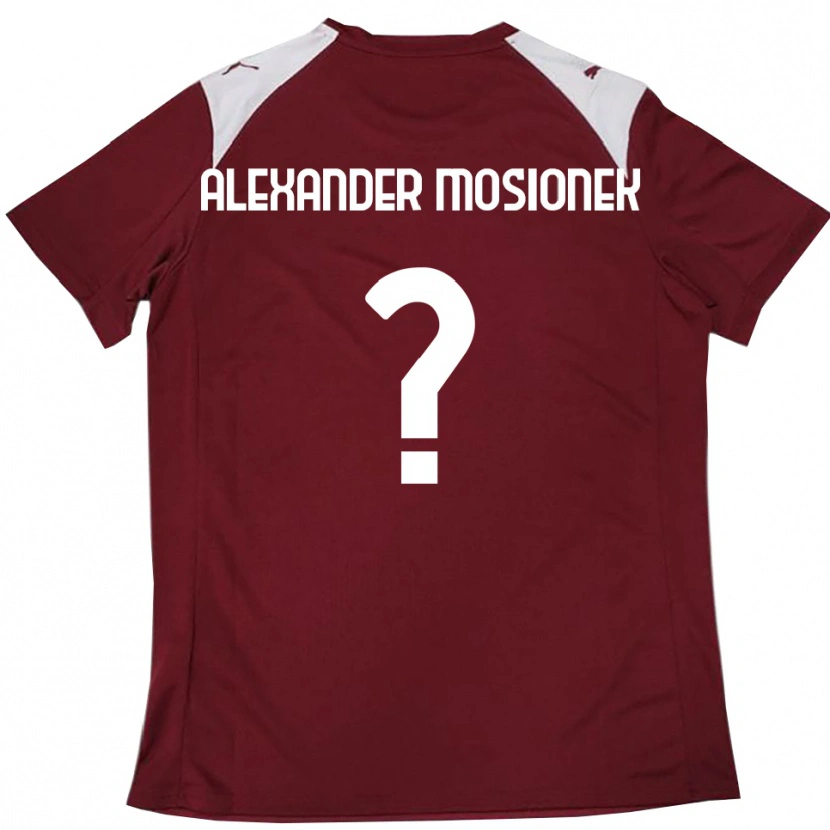 Danxen Kinder Kamil Alexander Mosionek #0 Burgunderrot Weiß Heimtrikot Trikot 2025/26 T-Shirt