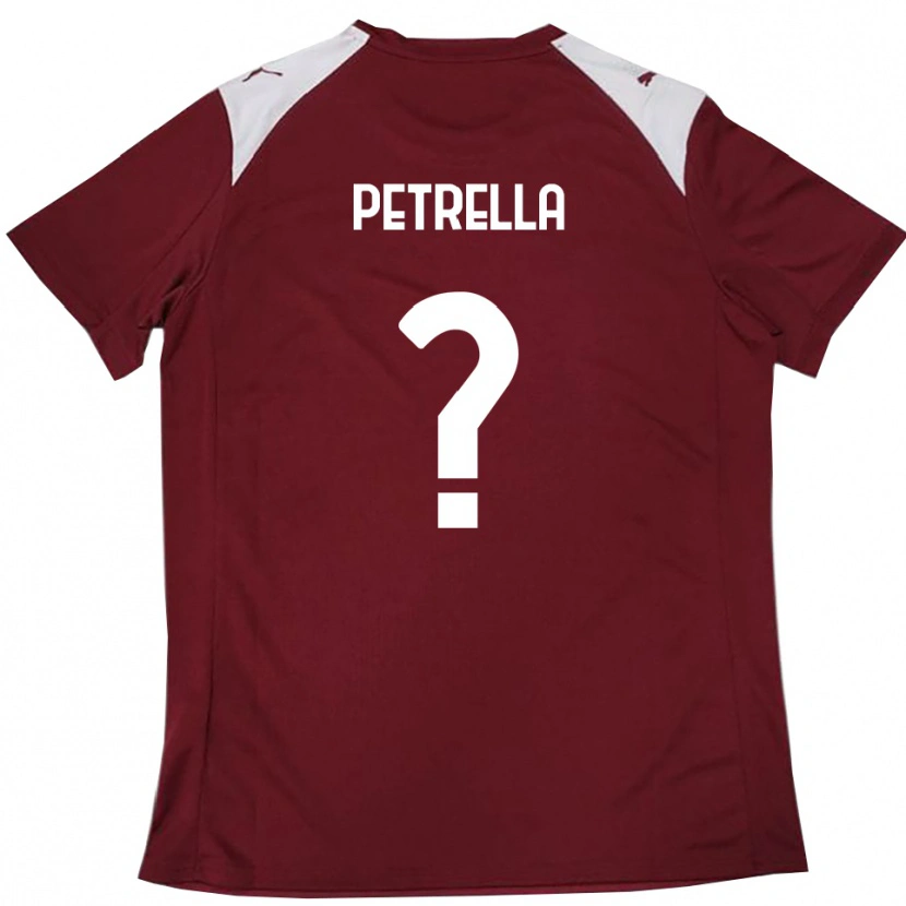 Danxen Kinder Domenico Petrella #0 Burgunderrot Weiß Heimtrikot Trikot 2025/26 T-Shirt