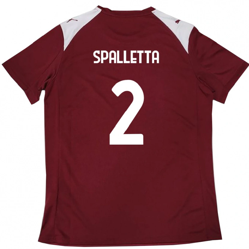 Danxen Kinder Emanuele Spalletta #2 Burgunderrot Weiß Heimtrikot Trikot 2025/26 T-Shirt