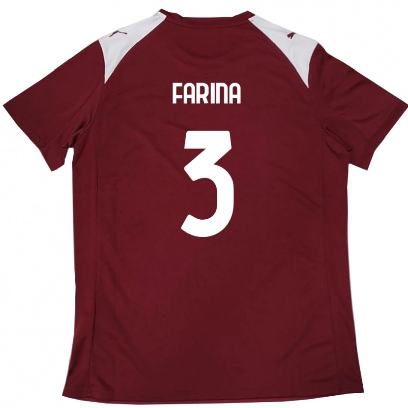 Danxen Kinder Alfredo Farina #3 Burgunderrot Weiß Heimtrikot Trikot 2025/26 T-Shirt