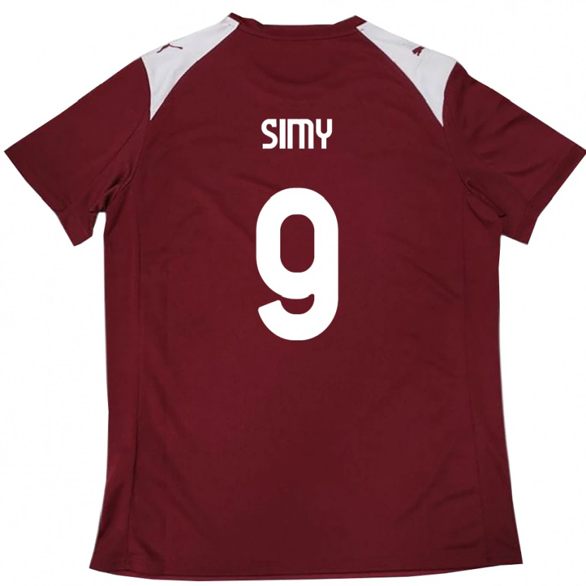 Danxen Kinder Simy #9 Burgunderrot Weiß Heimtrikot Trikot 2025/26 T-Shirt
