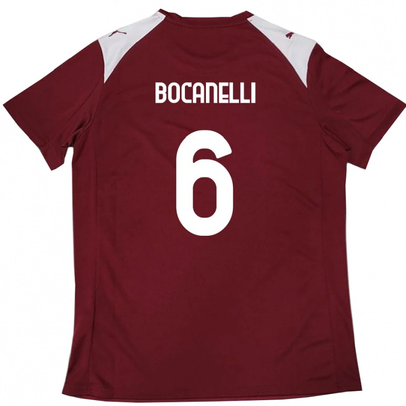 Danxen Kinder Giovanni Bocanelli #6 Burgunderrot Weiß Heimtrikot Trikot 2025/26 T-Shirt