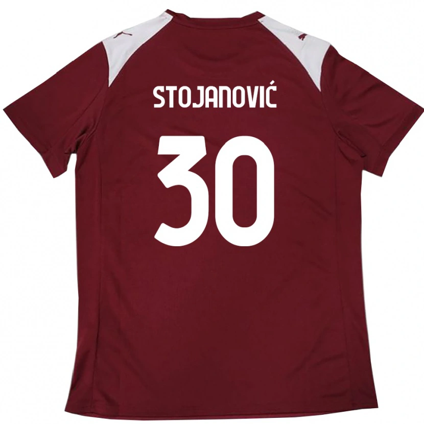 Danxen Kinder Petar Stojanović #30 Burgunderrot Weiß Heimtrikot Trikot 2025/26 T-Shirt