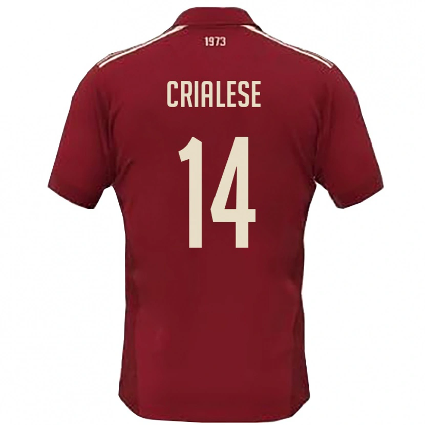 Danxen Kinder Carlo Crialese #14 Burgunderrot Weiß Heimtrikot Trikot 2025/26 T-Shirt