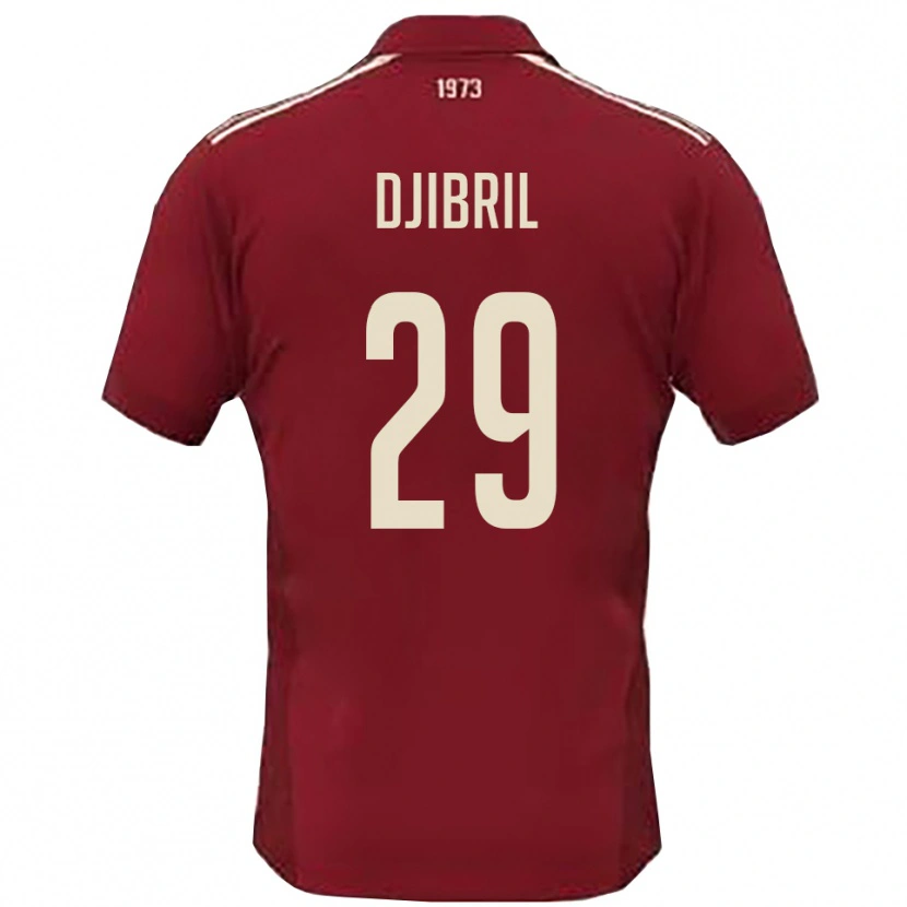 Danxen Kinder Akim Djibril #29 Burgunderrot Weiß Heimtrikot Trikot 2025/26 T-Shirt