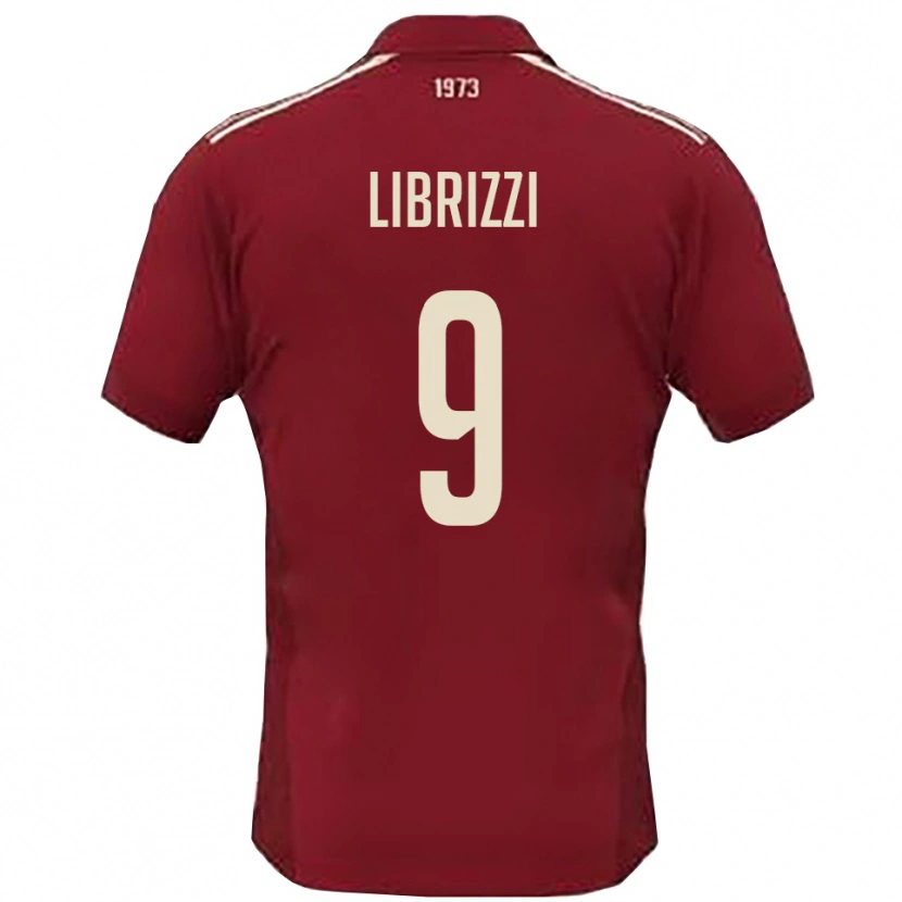 Danxen Kinder Gabriele Librizzi #9 Burgunderrot Weiß Heimtrikot Trikot 2025/26 T-Shirt