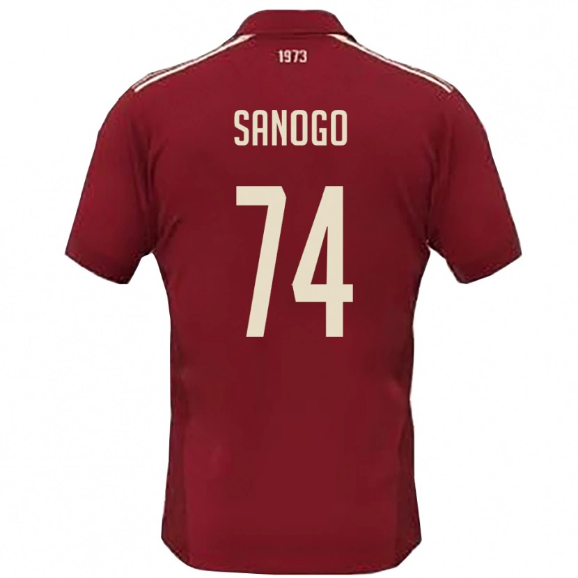 Danxen Kinder Ahmed Sanogo #74 Burgunderrot Weiß Heimtrikot Trikot 2025/26 T-Shirt