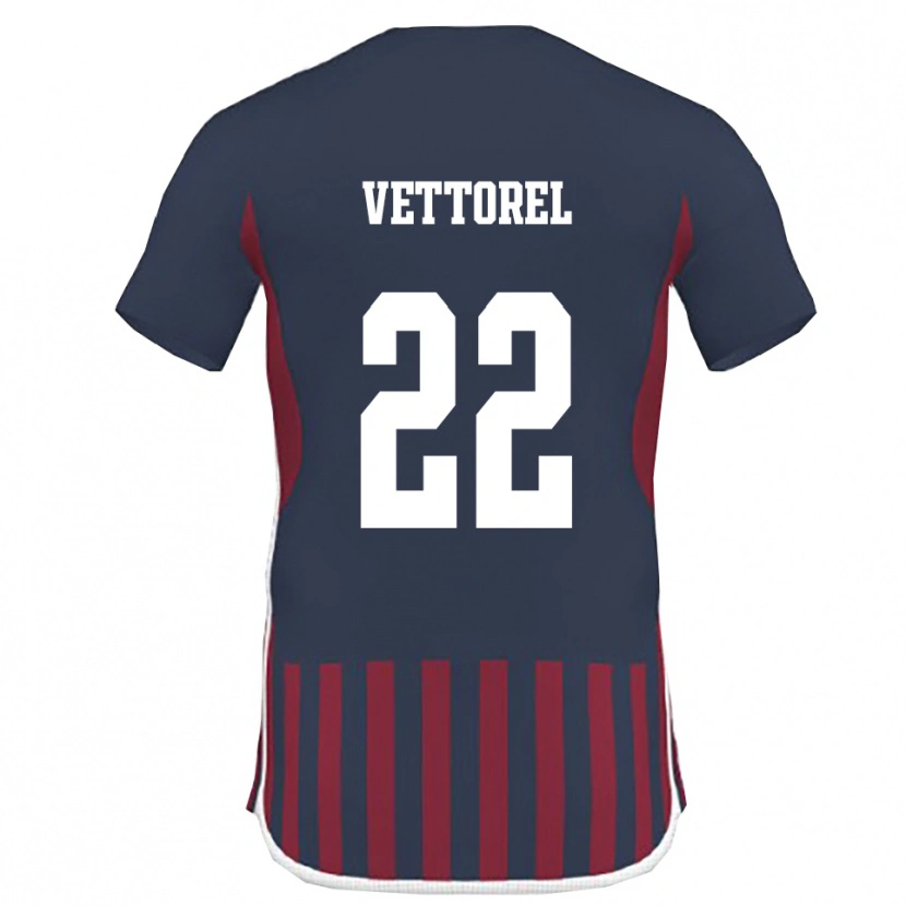 Danxen Kinder Thomas Vettorel #22 Marineblau Rot Heimtrikot Trikot 2025/26 T-Shirt
