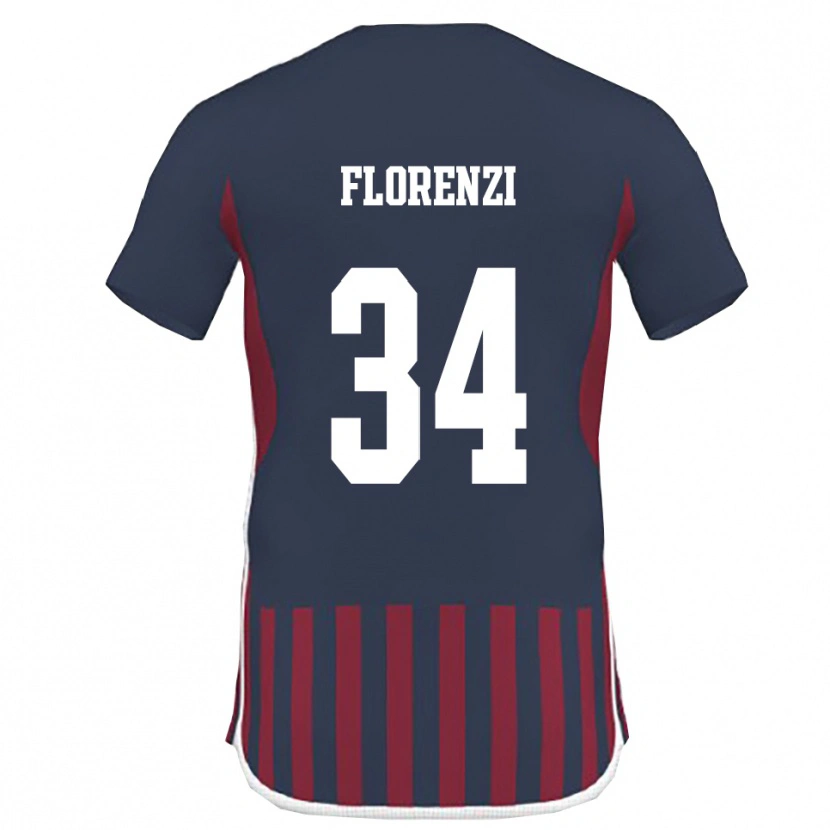 Danxen Kinder Aldo Florenzi #34 Marineblau Rot Heimtrikot Trikot 2025/26 T-Shirt